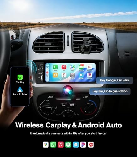 6.36 Inch Single Din Touchscreen Car Stereo Carplay Android Auto