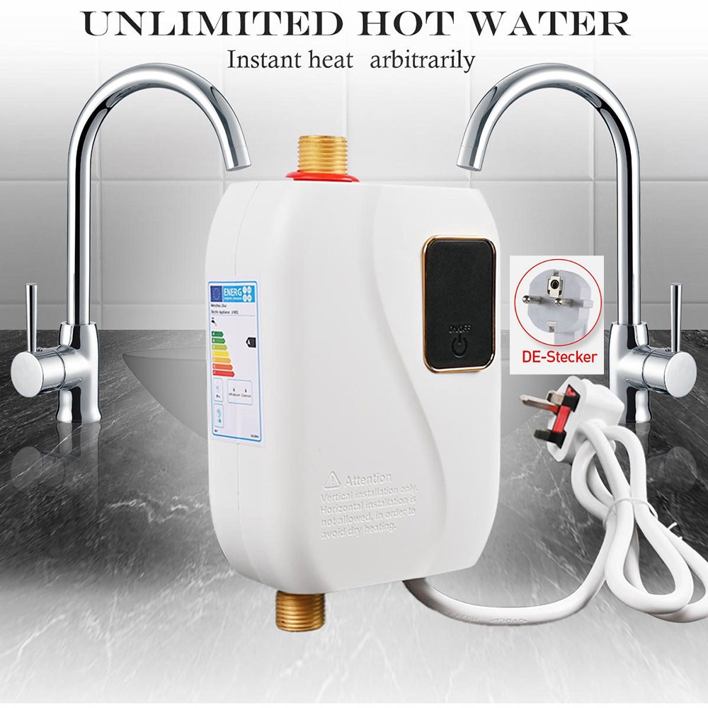 3000W Electric Instant Hot Water Heater Tankless Under Sink Tap Bathroom Kitchen
