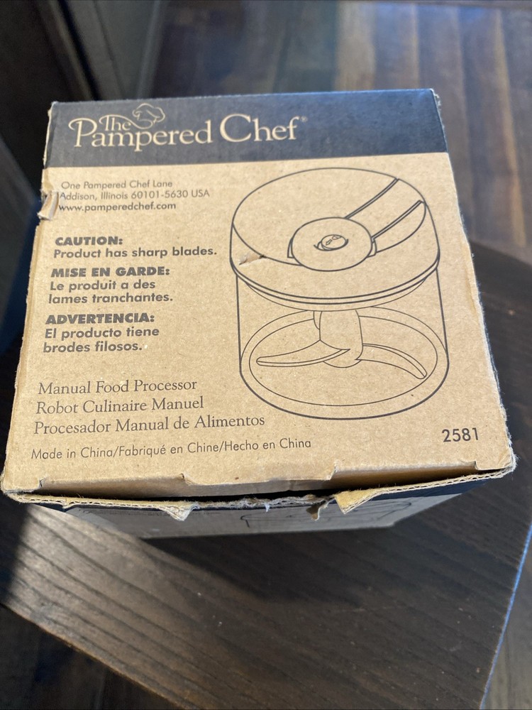 Pampered Chef Manual Food Processor 2581 Chopper 3 Cup EUC
