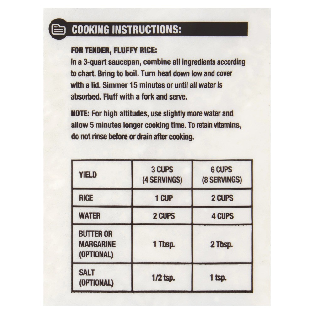 Long Grain Enriched Rice Bulk Bag 20 lbs White Rice for Cooking