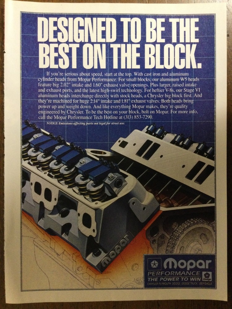 Misc 5414 Advertisement Mopar Performance Best on the Block July 1982