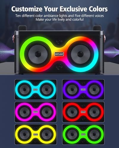 Karaoke Machine, Portable Bluetooth Speaker with 2 Wireless - Scratch & Dent