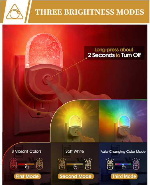 Night Light, Night Lights Plug into Wall, Nightlight with Light Sensors 2 Pack