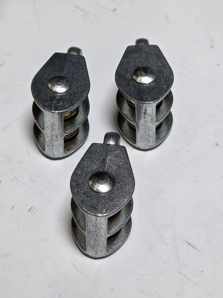 Mini Fixed Eye Double Pulleys 3/8" 3pk