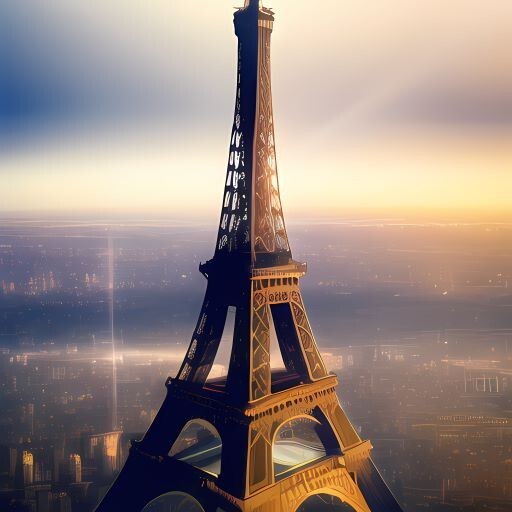 web image design, digital painting, file for printing Eiffel Tower Paris