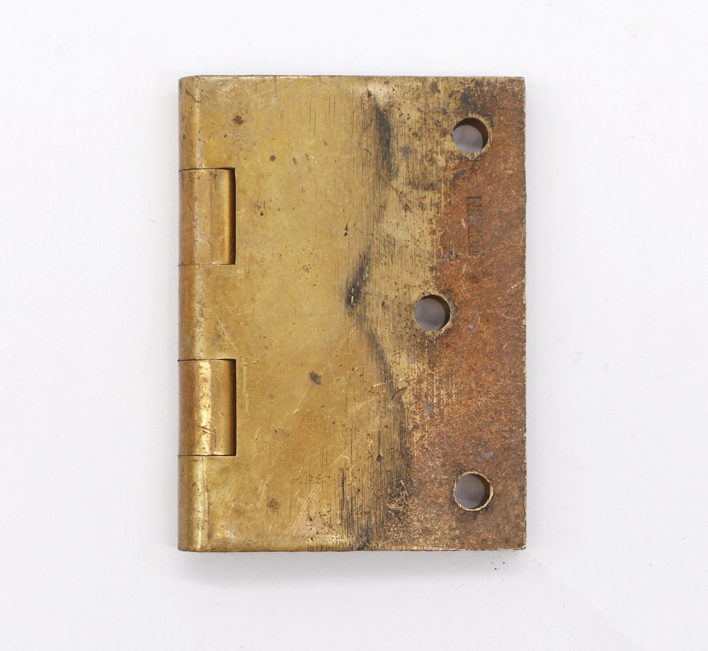 Vintage 4 x 3 Polished Brass Corbin Butt Door Hinge