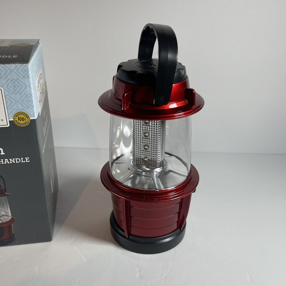 Complete Home LED Lantern Light with Carrying Handle Red Adjustable Brightness