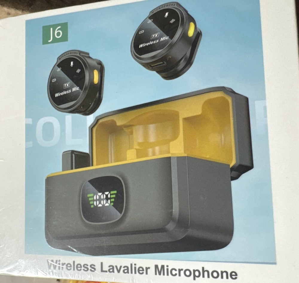 Professional Wireless Lavalier Microphone / Charging Case, 2 Pack Noise Cancel