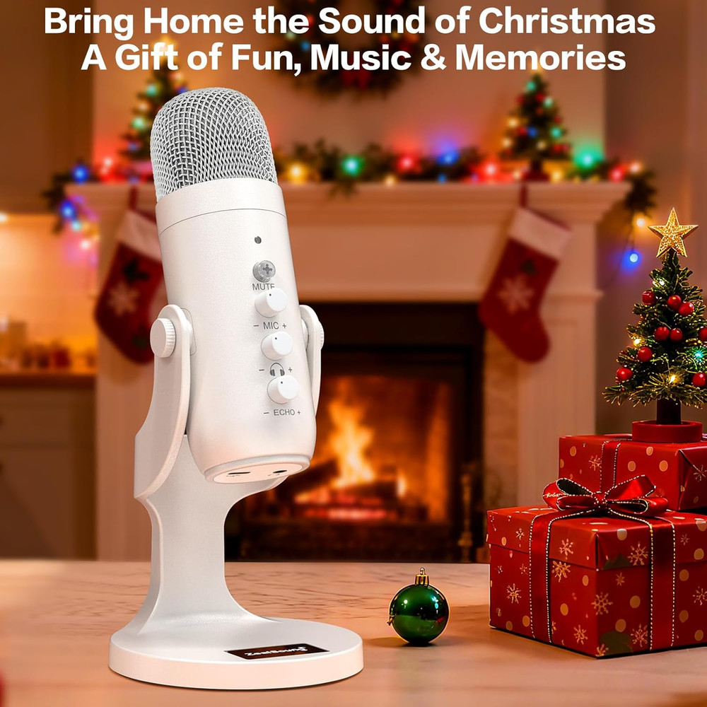 ZealSound USB Microphone,Quick Mute Noise Cancel for Phone Computer PC PS5,Gamin