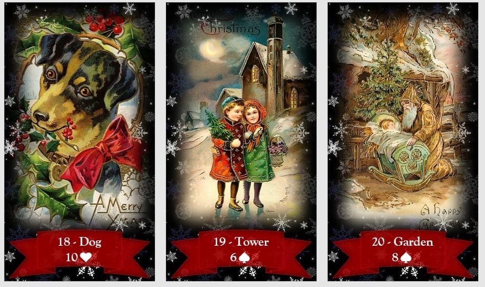 Christmas Lenormand oracle deck. Santa oracle