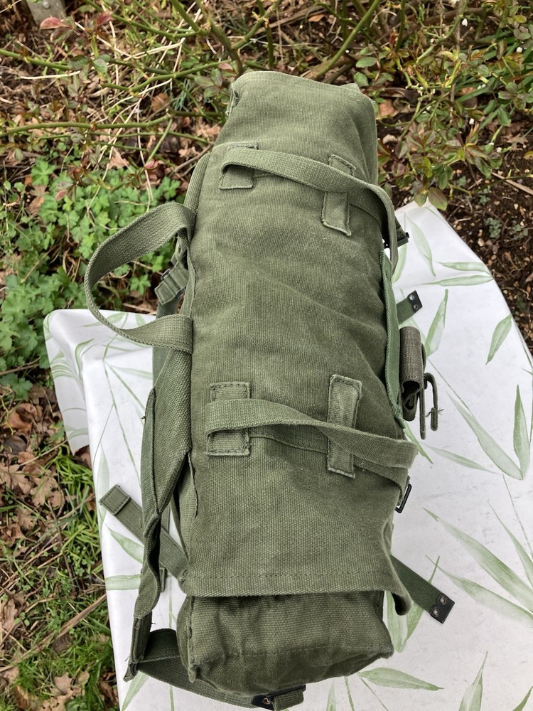 British Army 58 Pattern Large Pack Rucksack Converted Green Cotton Webbing Bag