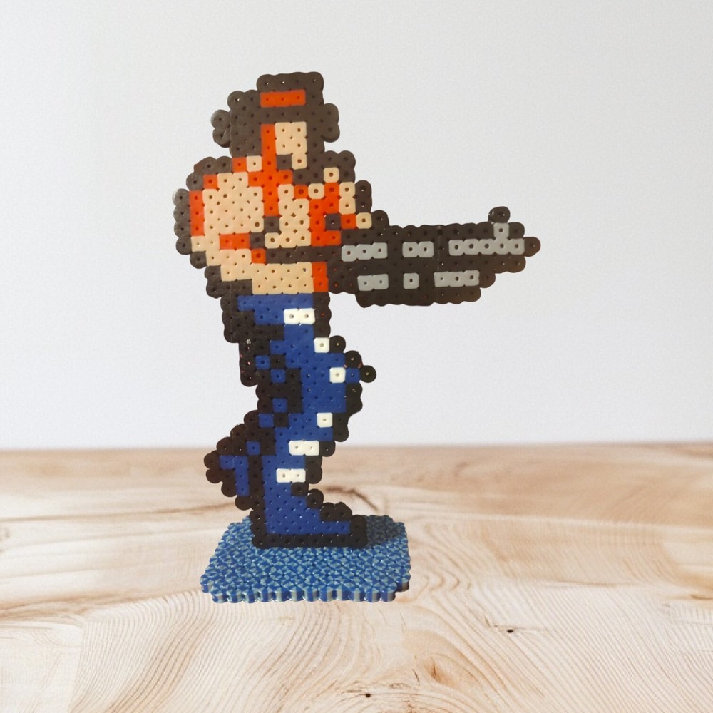 Contra Themed 80's Classic Game Series Perler Statue Sprite Handmade