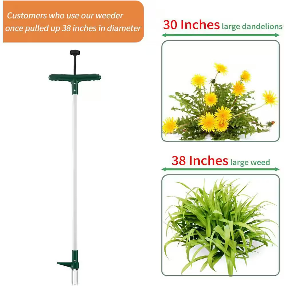 39.5 In. Weed Puller, Stand up Weeder Hand Tool, Long Handle Garden Weeding Tool