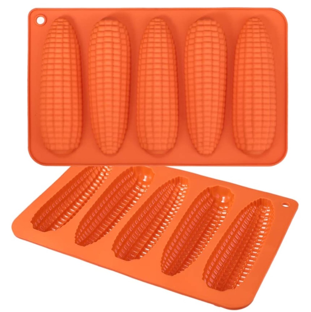 Corn Stick Bread Pan Set of 2, Silicone Corn Cob Bread Molds for Baking Corn ...