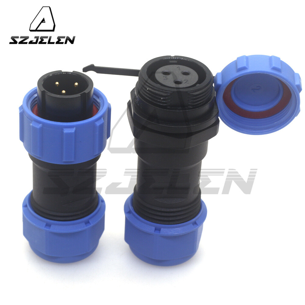 SP17 10A 3Pin LED Light Wire Connector,Panel Mount Waterproof Connector Plug