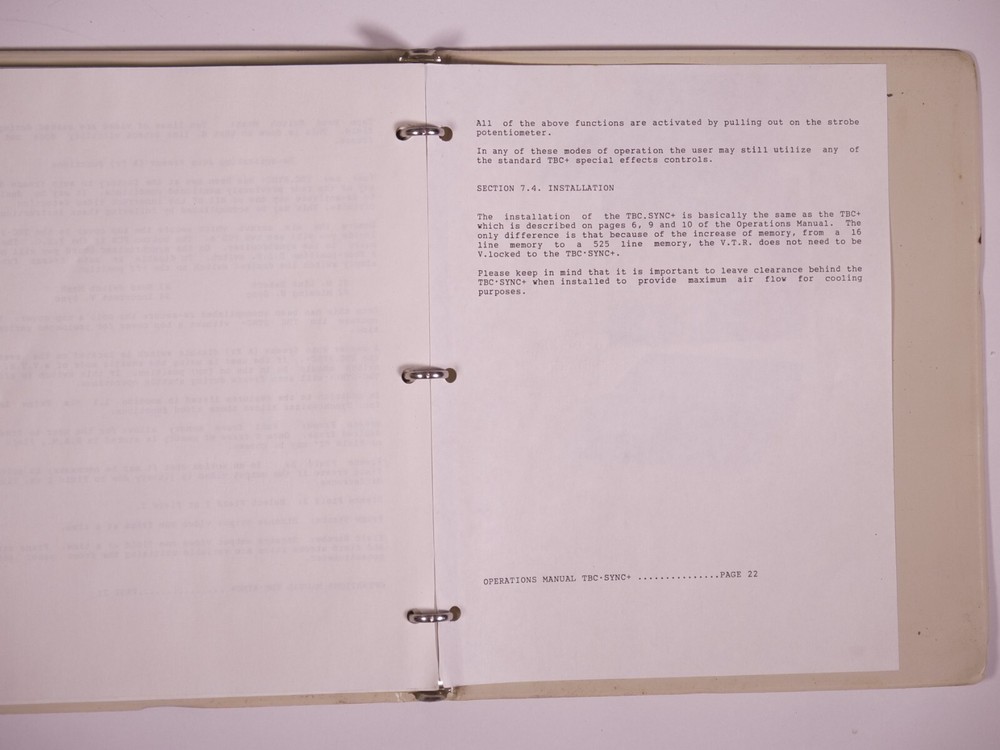 Prime Image TBC Sync+ Time Base Corrector Original OEM Manual