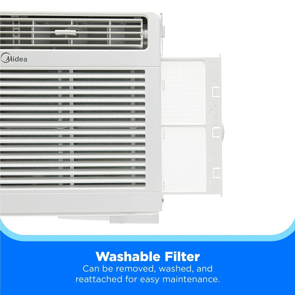 Midea 5,000 BTU Window Air Conditioner, Remote, Programmable Timer, White