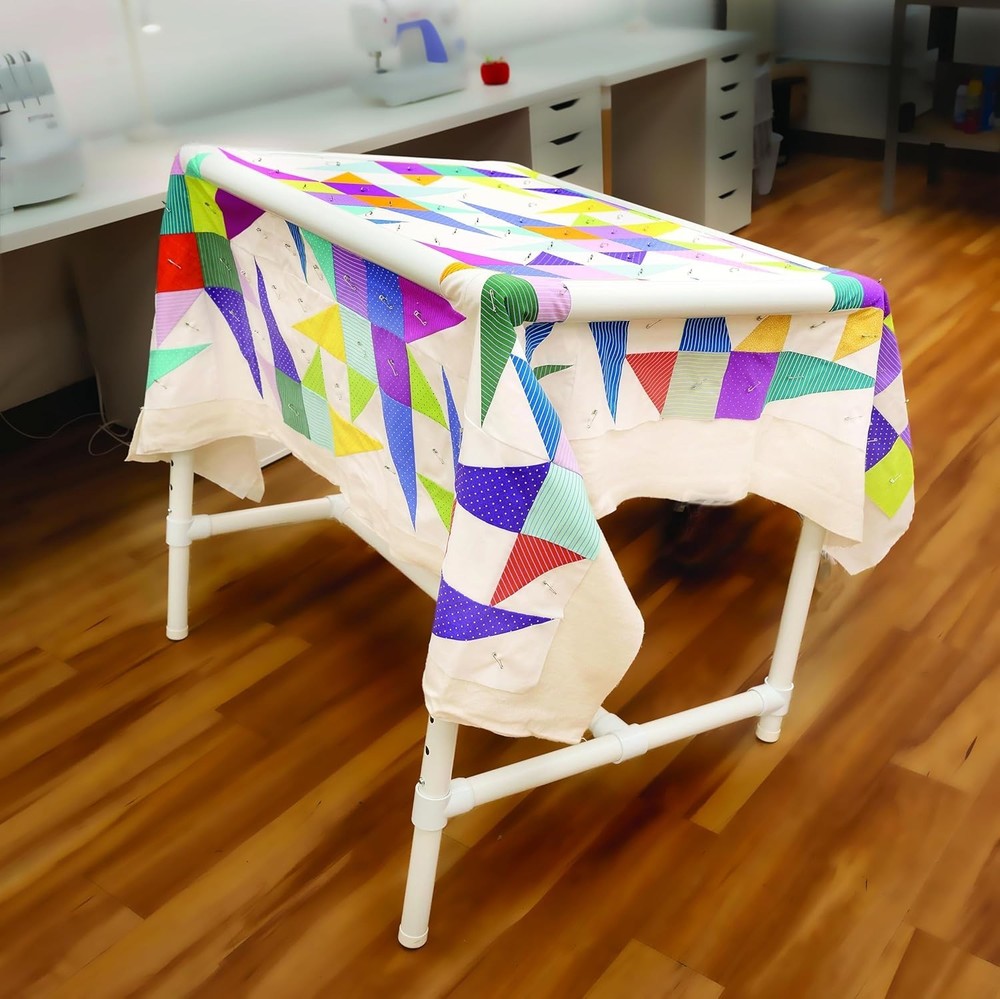 Quilter's Floor Frame, Adjustable, White