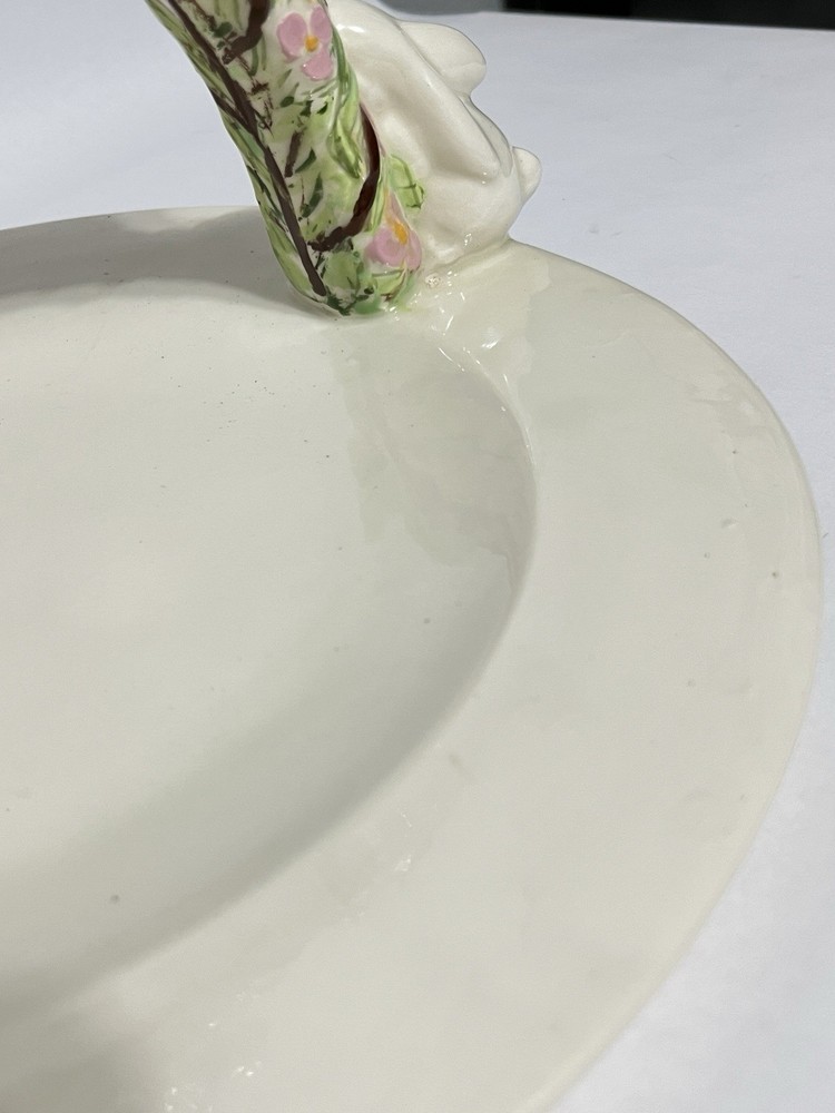Vintage Ceramic Easter Bunny Arch Candy or Cookie Plate Dish