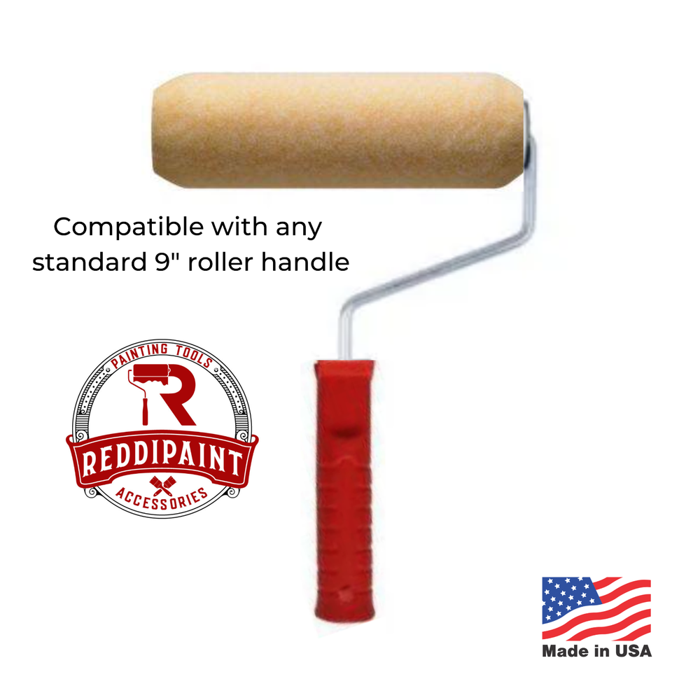 9 Inch ¾” Three Quarter Nap Paint Roller Pads Rollers by Reddipaint (4-Pack)