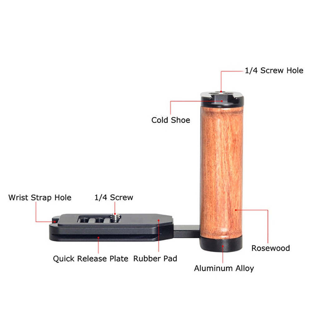 Side Wood Handle Left L-Plate Quick Release Plate Universal Camera Accessory Xb
