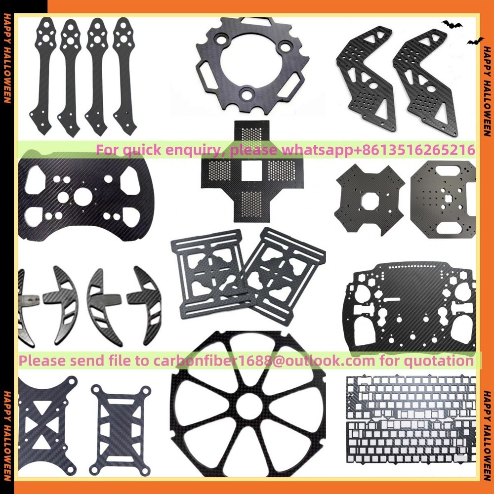 Carbon Fiber Sheet Plate Panel CNC Cutting Processing Custom Service Frame Parts