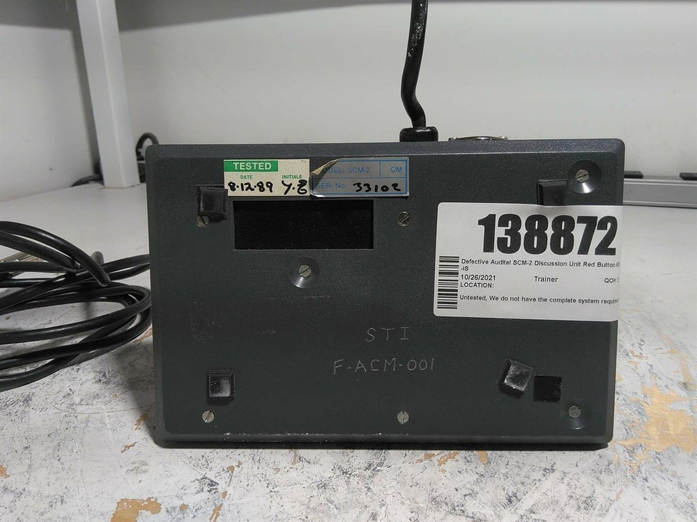 Defective Auditel SCM-2 Discussion Unit Red Button AS-IS