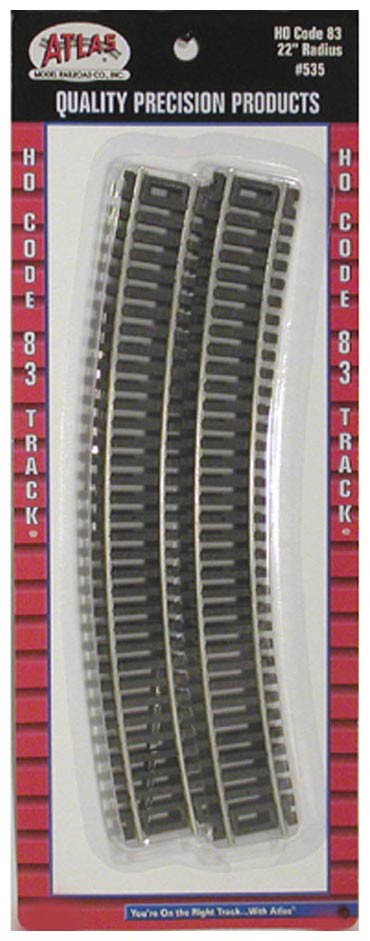 Atlas HO Scale Code 83 22" Radius Curve 6-Pack Model Train Track