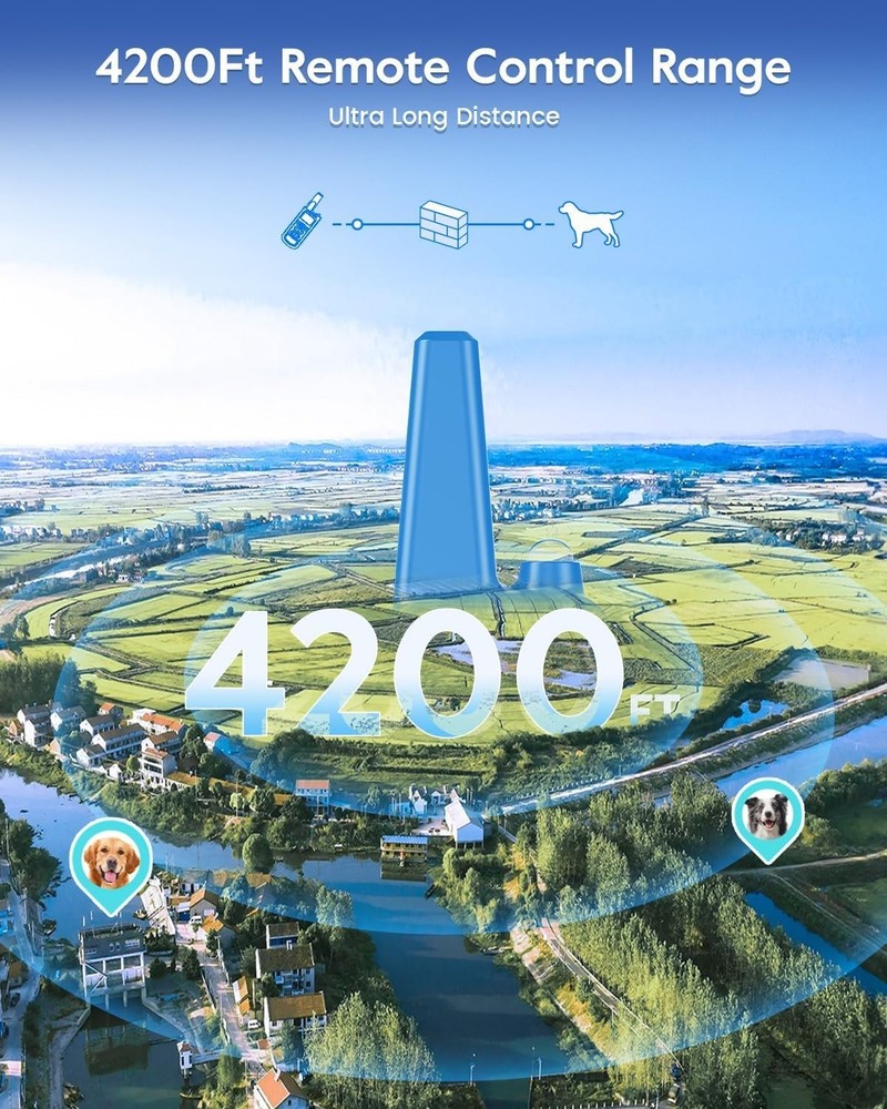 Remote Dog Shock Collar with 7 Modes & 4200Ft Range - Safe & Effective Training