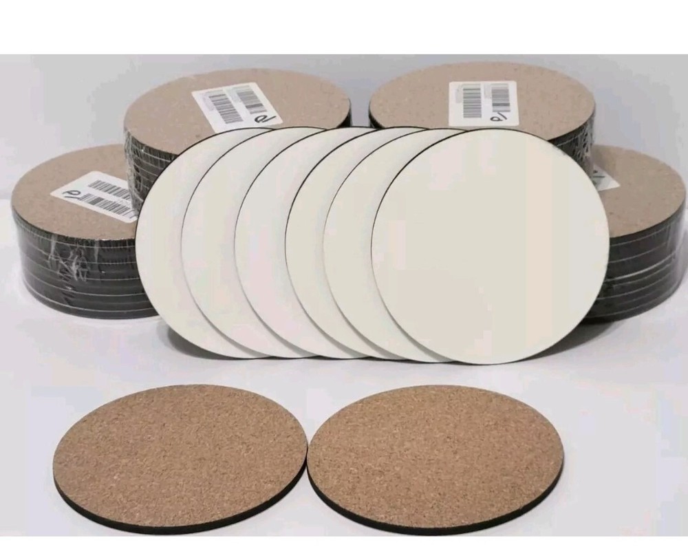 25 MDF White 4" Circle Sublimation Cork Back