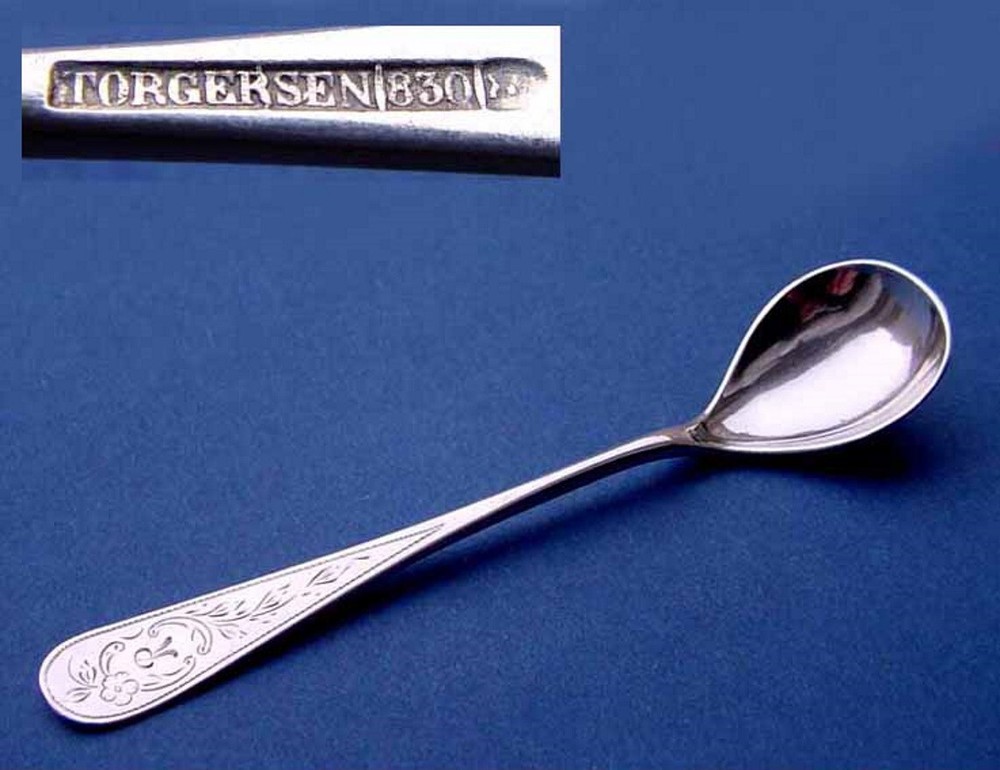 Rare Spice Spoon, Torgersen, 830s Silver B421