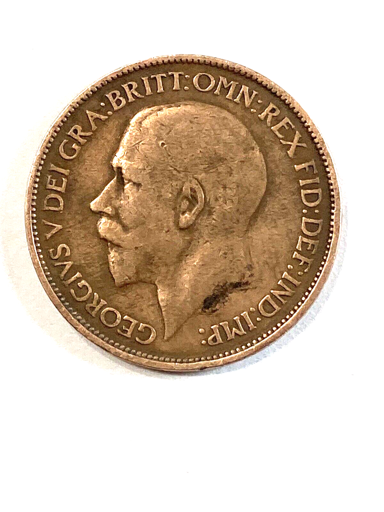 1922 Great Britain Half Penny Bronze Coin