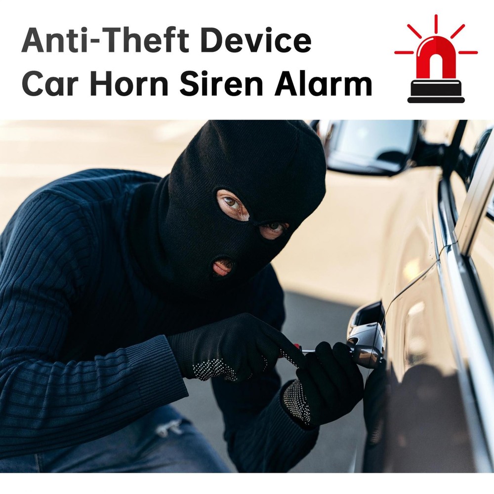 Universal 12V Car Alarm Keyless Entry System with Remote Control Siren Sensor