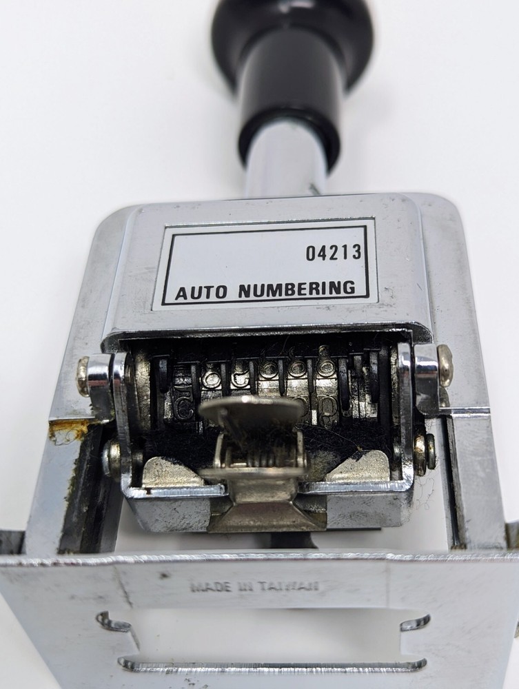 W.T. Rogers Automatic Numbering Hand Stamp Punch Machine Model 04213