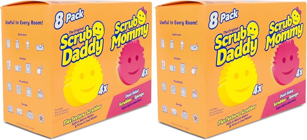 Scrub Daddy Scrub Mommy 8 Pack Sponge Set Scratchless Kitchen Cleaning BPA Free