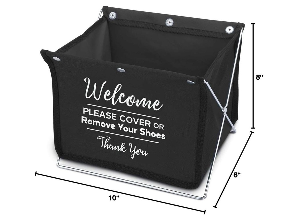 Foldable Fabric Storage Box for Disposable Shoe Covers or Booties, Includes 1...