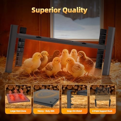 Adjustable Chick Heat Plate - 95-167℉ Temperature Control, Safe ABS Brooder Heat