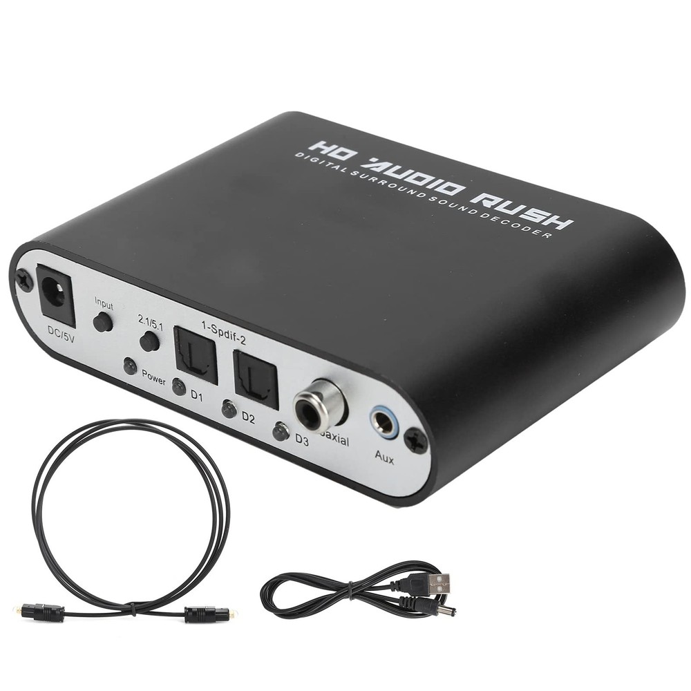 Audio Decoder 5.1CH DTS Converter Digital Audio Converter Digital Optical Coa...
