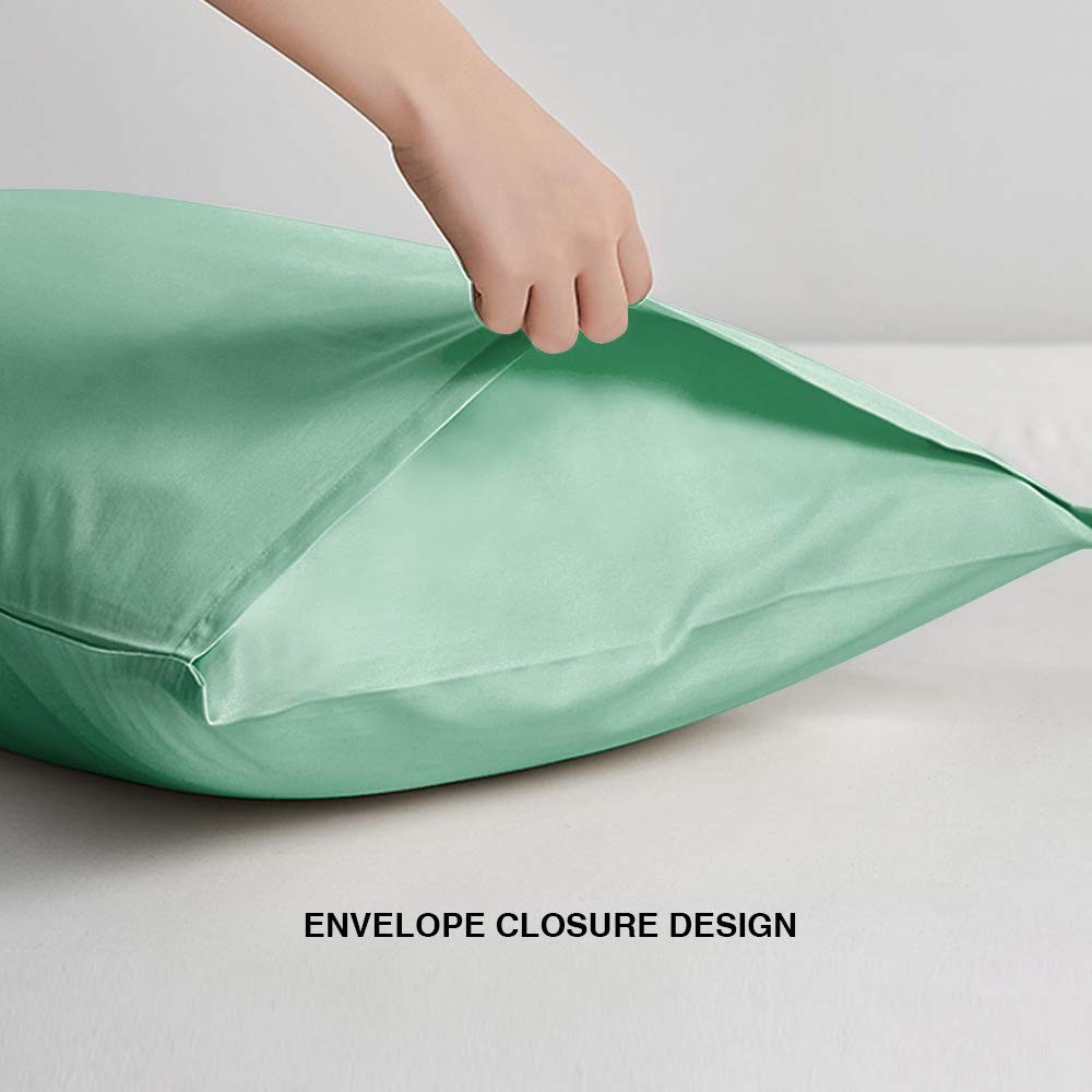 Microfiber Pillow Covers, Standard Size, Wrinkle Resistant, Sea Green