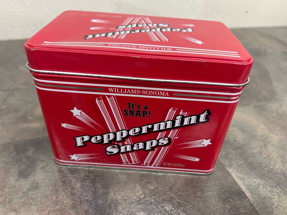 WILLIAMS-SONOMA PEPPERMINT SNAPS TIN CAN (WBP003972)