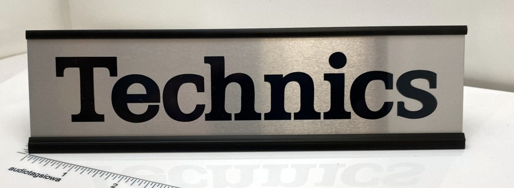 Technics Desk Sign - Custom Made Silver Aluminum