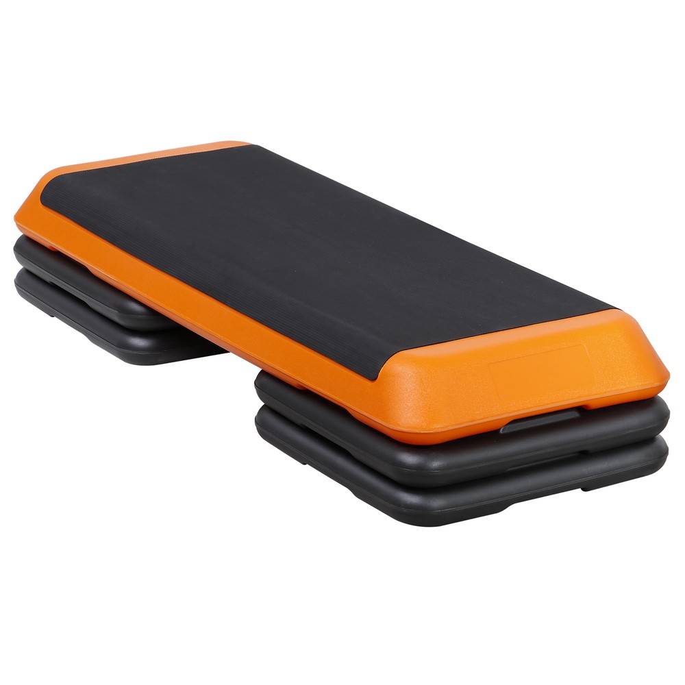 43.1'' Aerobic Step Platform with Adjustable Risers 4''-6''-8'' for Exercise