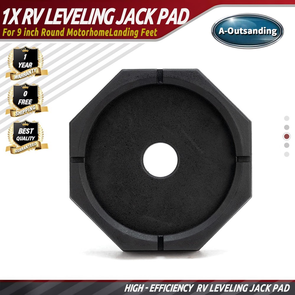 Permanently Attached RV Leveling Jack Pad for 9 inch Round MotorhomeLanding Feet