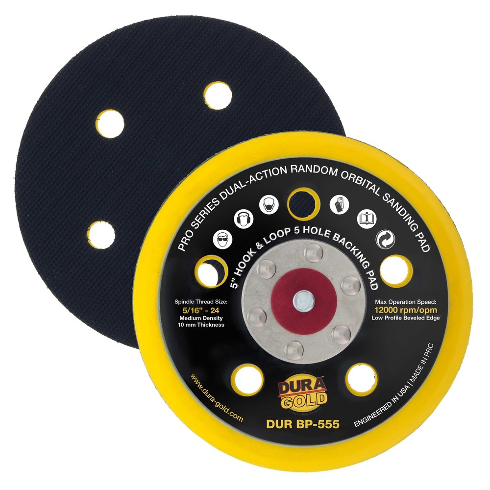 5" Hook & Loop DA Backing Plate Pad, 5 Hole Pattern, Auto Sanding Polishing Pad