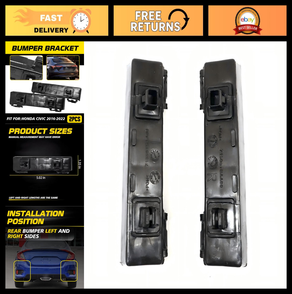 2Pcs Rear Bumper Bracket Left Side & Right Side Passenger Side & Driver Side for