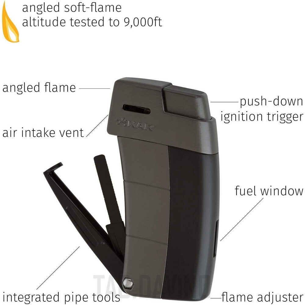 XIKAR PIPE RESOURCE LIGHTER WITH TOOLS BLACK 585BKG2