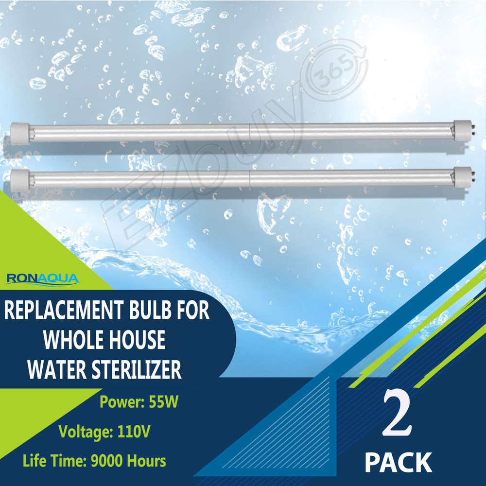 55W UV Replacement Bulb 4 Prong for Water Purifier Ultraviolet Light Set of 2