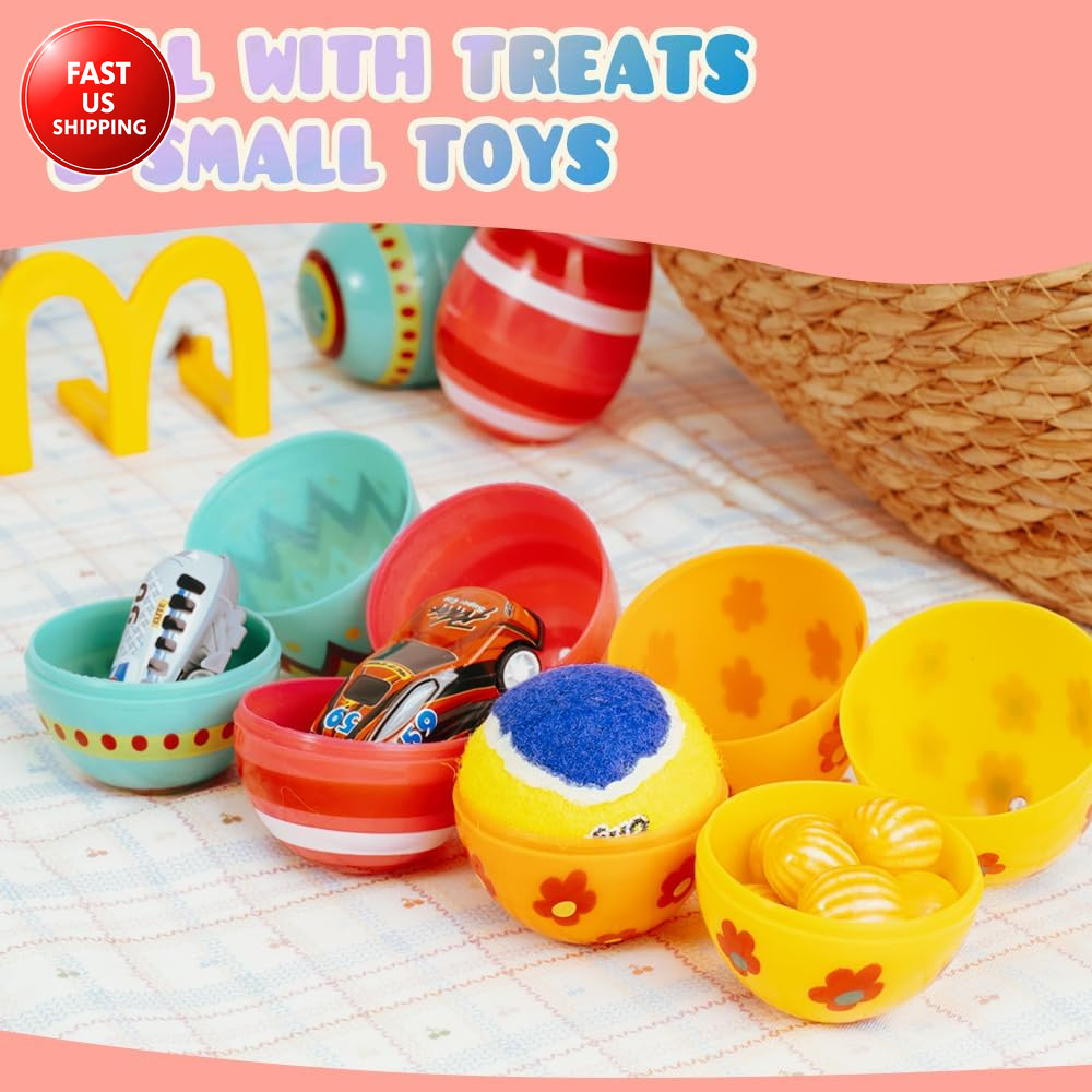 Jumbo 3 Inch Reusable Plastic Easter Eggs 30 Count - Premium Fillable Easter Egg