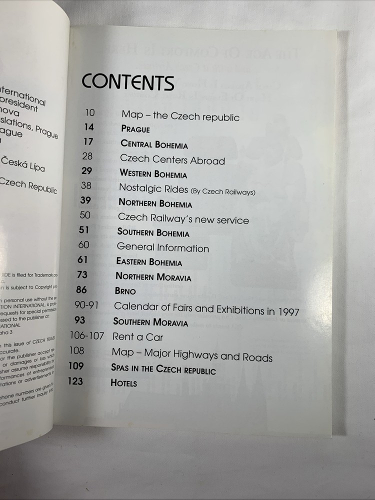 1997 CZECH Travel Guide, Czech Airlines ~