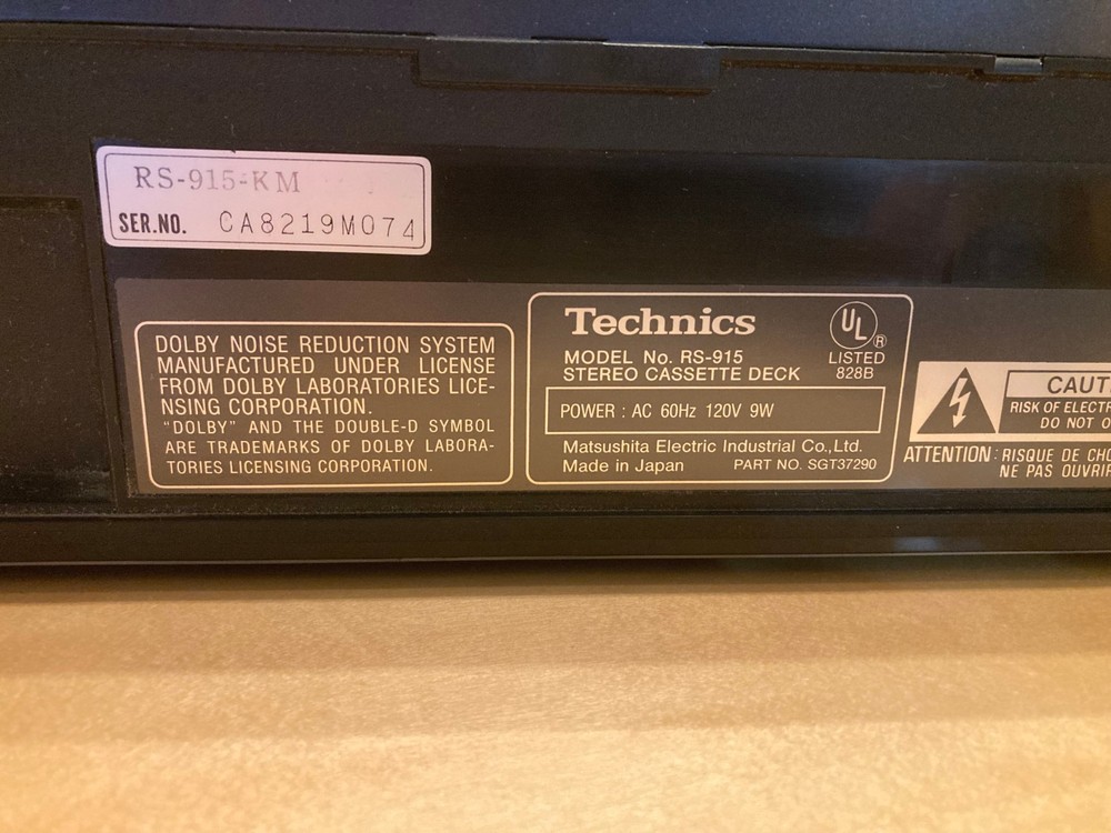 Technics RS-915 Stereo Cassette Deck Dolby Audio Recorder. Great shape